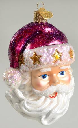 Old World Christmas Fashion Santa - Dark Pink - No Box Nb2153