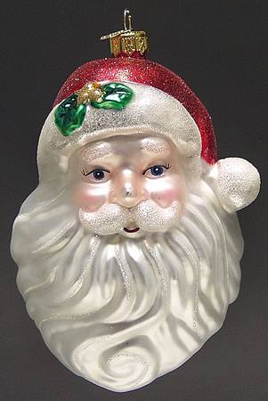 Santa and Mrs Claus Merry Santa Head - No Box