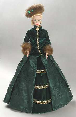 Holiday Barbie-Porcelain Holiday Caroler Barbie - Boxed