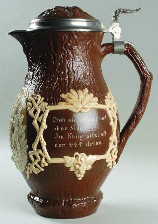 Mettlach Steins Harvest Pitcher W/ Lid - Boxed