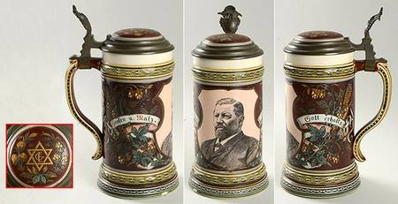 Mettlach Steins Hops And Malt May God Preserve Them - No Box