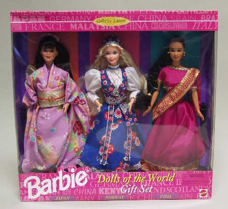 Dolls of the World Collector Edition Set-Japan,Norway,India - Boxed