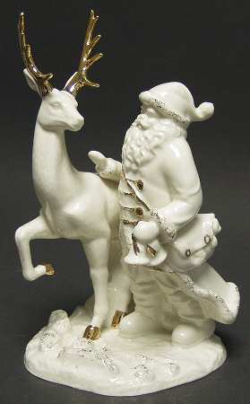 Mikasa Figurine Holiday Elegance-Santa And Reindeer - Boxed