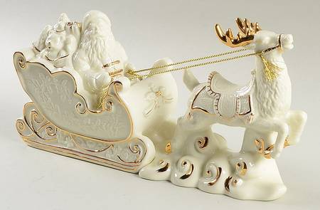 Mikasa Figurine Holiday Elegance-Santa In Sleigh - Boxed