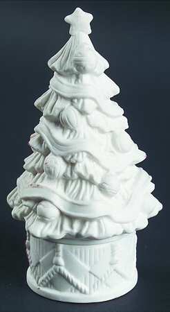 Mikasa Figurine Christmas Tree Trinket Box-Holiday Elega - Boxed