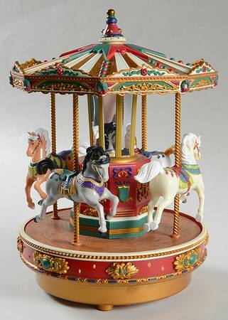 Mr Christmas Musical 4-Horse Carousel-Musical - Boxed