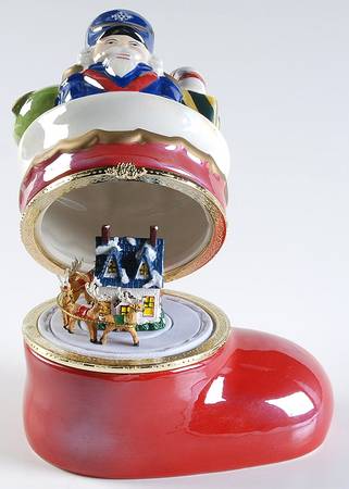 Hinged Box Musicals Stocking With Toys - Boxed