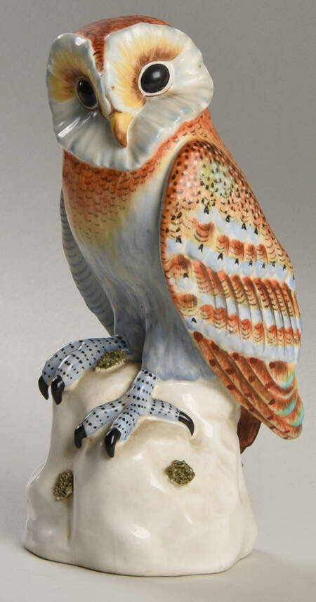 Mottahedah Giftware & Figurines Owl-Orange And Blue - No Box