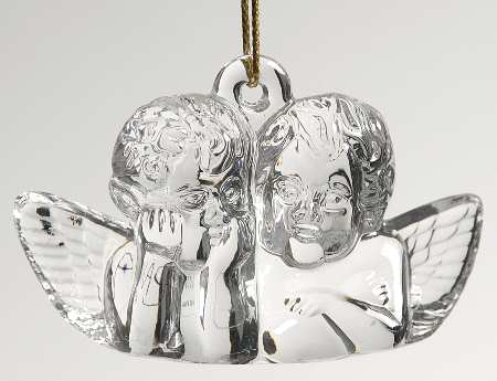 Mikasa Crystal Ornaments Heavenly Music-Double Angel - Boxed