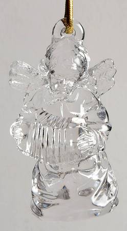 Mikasa Crystal Ornaments Angel With Accordion - Boxed