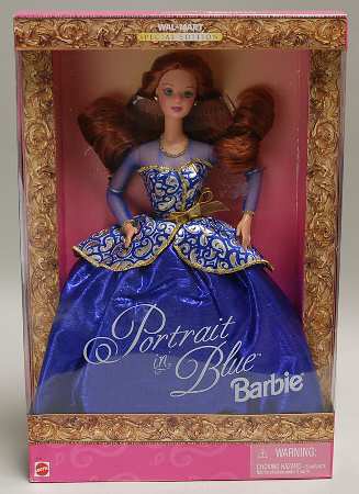 Walmart Store Barbies Portrait In Blue-Caucasian - With Box