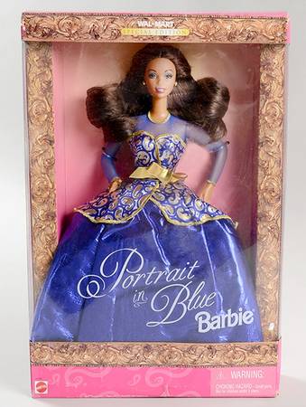 Walmart Store Barbies Portrait In Blue-African American - Boxed