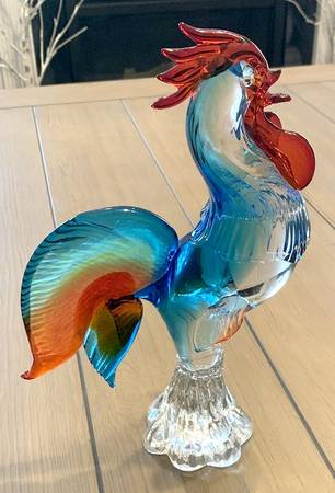 Murano Figurines Rooster-Multicolor - No Box
