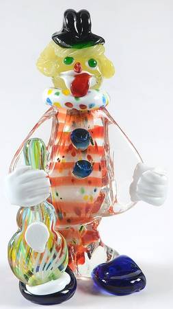 Murano Figurines Clown With Guitar - No Box