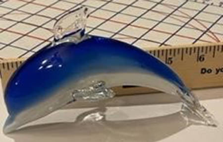 Murano Figurines Dolphin-Blue - No Box