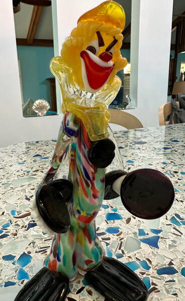 Murano Figurines Clown Cymbals Player - No Box