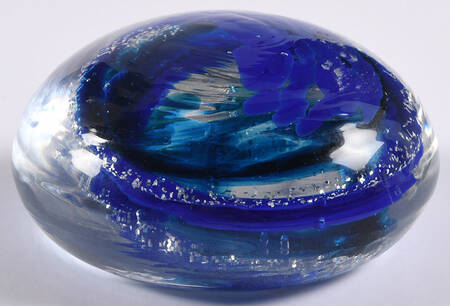 Murano Figurines Blue/Glitter Paperweight - No Box