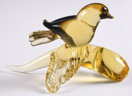 Murano Figurines Bird On Branch - No Box