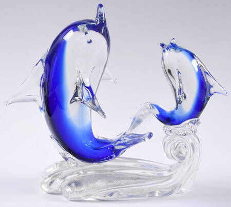 Murano Figurines Two Doplhins - No Box