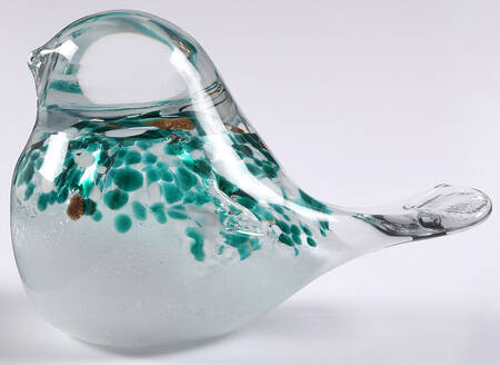 Murano Figurines Bird- Green/White - No Box
