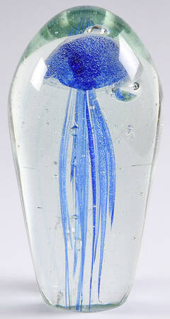 Murano Figurines Jellyfish Paperweight-Green/Blue - No Box