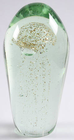 Murano Figurines Jellyfish Paperweight-Green/Gold - No Box