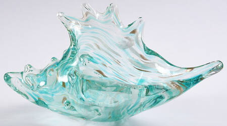 Murano Figurines Conch Shell - Turquise - No Box