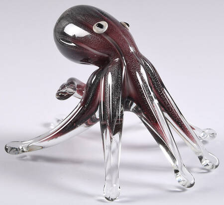 Murano Figurines Octopus - Purple - No Box