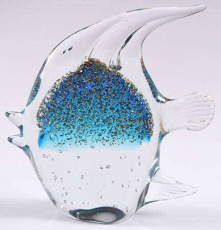 Murano Figurines Angelfish - Blue/Gold - No Box