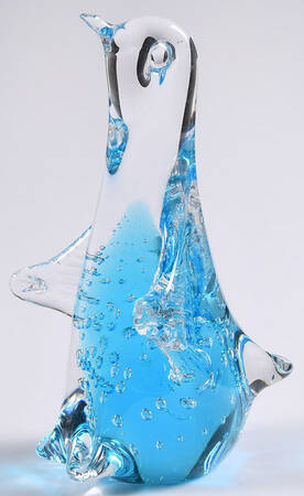 Murano Figurines Penguin - Blue - No Box