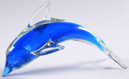 Murano Figurines Dolphin-Blue - No Box