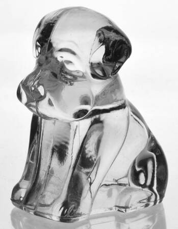 Murano Figurines Dog-Clear - No Box
