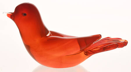 Murano Figurines Bird-Red - No Box