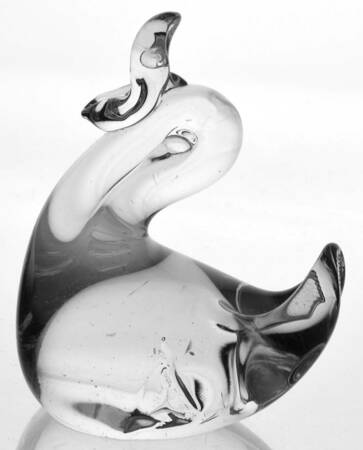 Murano Figurines Duck-Clear, Head Back - No Box