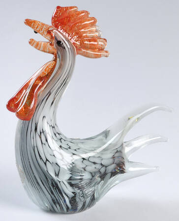 Murano Figurines Rooster-Gray - No Box