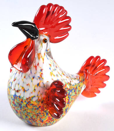 Murano Figurines Rooster-Multicolor - No Box