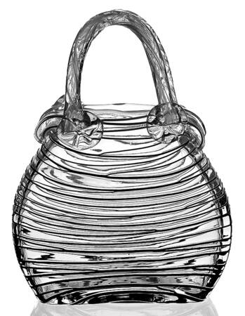 Murano Figurines Handbag-Black & White Striped - No Box