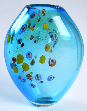 Murano Figurines Vase - Blue Millefiori - No Box