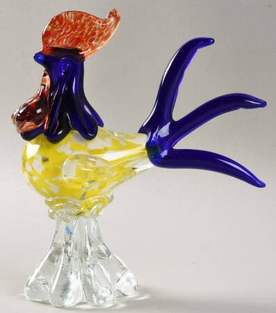 Murano Figurines Confetti Glass Rooster - No Box