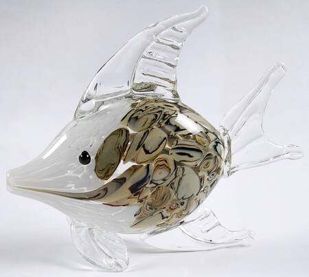 Murano Figurines Small Tan And White Fish - No Box