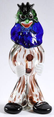 Murano Figurines Clown With Blue Collar - No Box