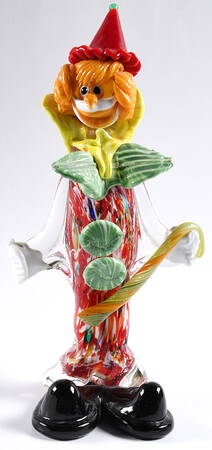 Murano Figurines Clown With Orange Hair - No Box