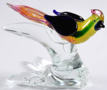 Murano Figurines Bird On A Branch - No Box