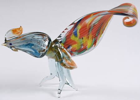 Murano Figurines Multicolor Rooster - No Box 233