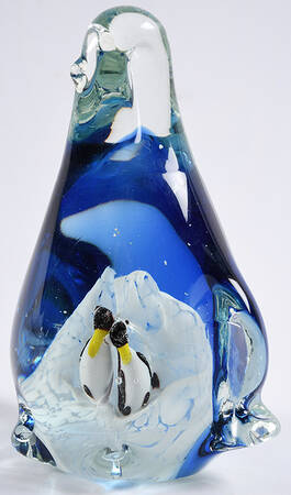 Murano Figurines Penguin Blue - No Box