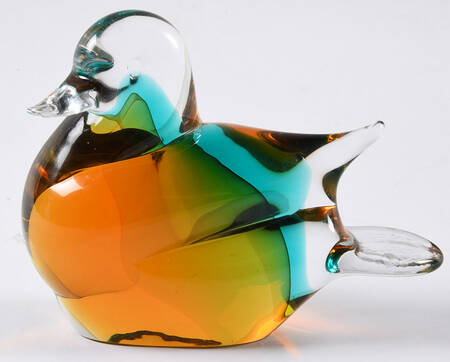 Murano Figurines Duck -Amber Green Blue - No Box