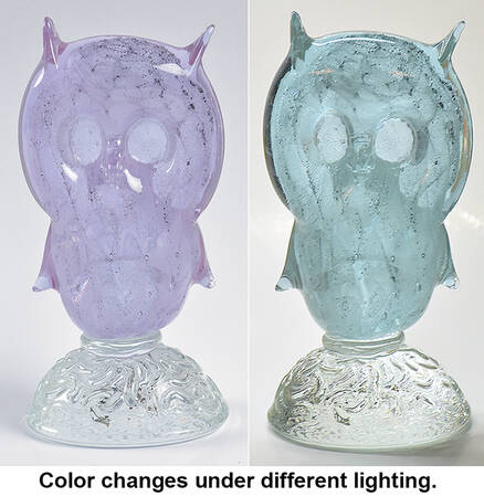Murano Figurines Blue Owl - No Box
