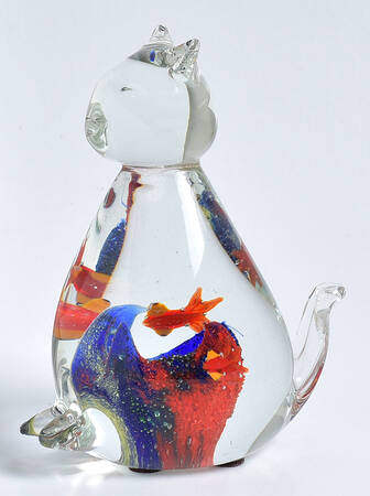 Murano Figurines Cat Aquarium - No Box