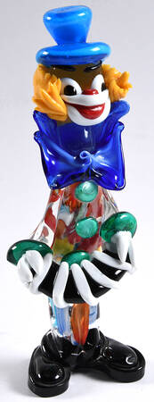 Murano Figurines Clown With Accordian - No Box
