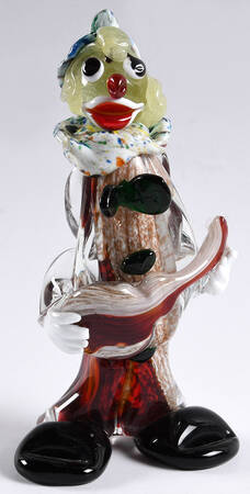 Murano Figurines Clown With Guitar - No Box